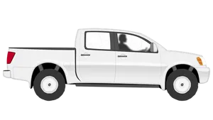 White Pickup Truck Side View PNG Image