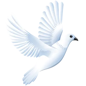 White Pigeon In Flight Illustration PNG Image