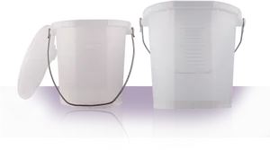 White Plastic Bucket With Lid PNG Image