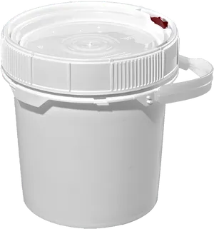 White Plastic Bucketwith Lidand Handle PNG Image