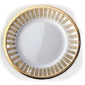 White Plate With Gold Rim Png Mhm PNG Image