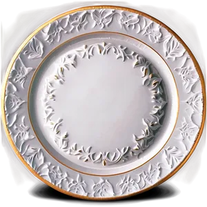 White Plate With Gold Rim Png Yto PNG Image