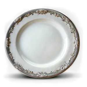 White Plate With Silver Trim Png Ivp21 PNG Image