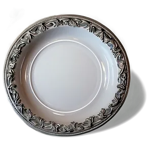 White Plate With Silver Trim Png Sfi PNG Image