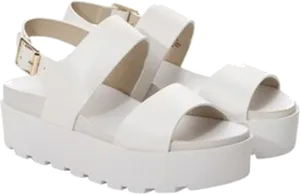 White Platform Sandals PNG Image