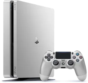 White Play Station Consoleand Controller PNG Image