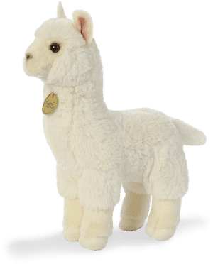 White Plush Alpaca Toy PNG