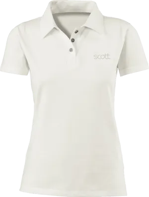 White Polo Shirt Branded Scott PNG Image