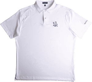 White Polo Shirt Embroidered Logo PNG image with transparent background