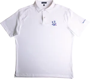 White Polo Shirt Embroidered Logo PNG Image