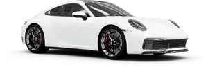 White Porsche911 Carrera Side View PNG Image