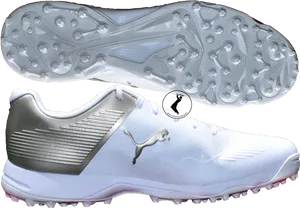 White Puma Golf Shoes Product Showcase PNG Image