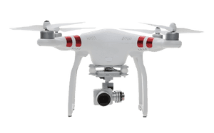 White Quadcopter Dronewith Camera PNG with transparent background