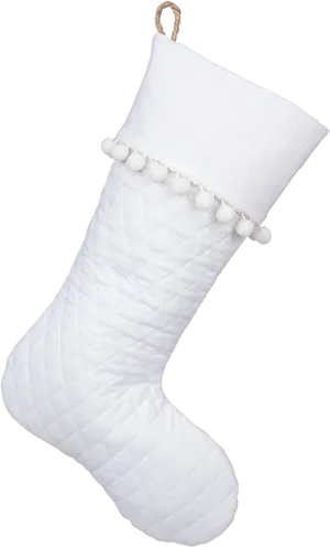 White Quilted Christmas Stocking PNG Image