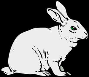 White Rabbit Silhouette Graphic PNG image with transparent background