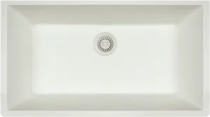 White Rectangular Ceramic Sink PNG Image