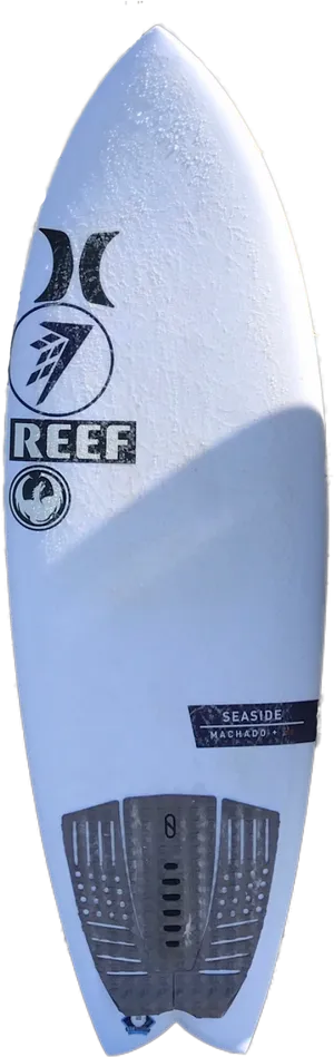 White Reef Seaside Surfboard PNG Image