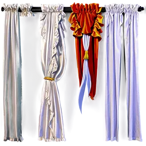 White Ruffled Curtains Png Gfn86 PNG Image