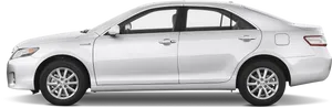 White Sedan Side View PNG Image