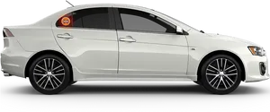 White Sedan Side View PNG Image