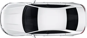 White Sedan Top View PNG Image