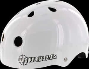 White Skateboard Helmet187 Killer Pads PNG with transparent background