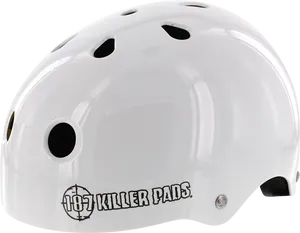 White Skateboard Helmet187 Killer Pads PNG Image