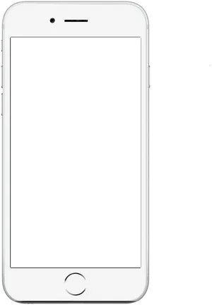 White Smartphone Blank Screen PNG Image