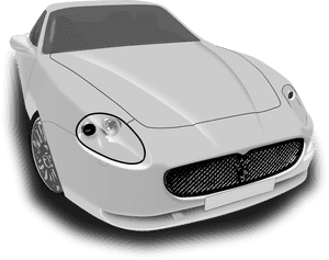 White Sports Car Front View PNG with transparent background