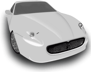 White Sports Car Front View PNG with transparent background