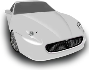 White Sports Car Front View PNG Image