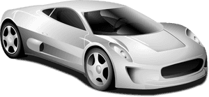 White Sports Car Illustration PNG with transparent background