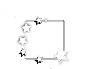 White Star Frameon Black Background PNG Image