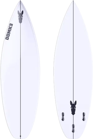 White Surfboard Topand Bottom View PNG Image