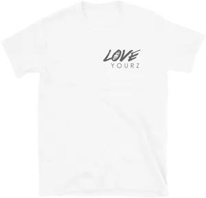 White T Shirt Love Yourz Graphic PNG Image