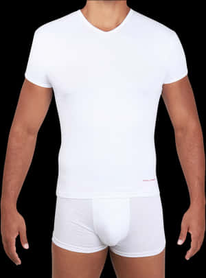 White T Shirtand Underwearon Mannequin PNG image with transparent background