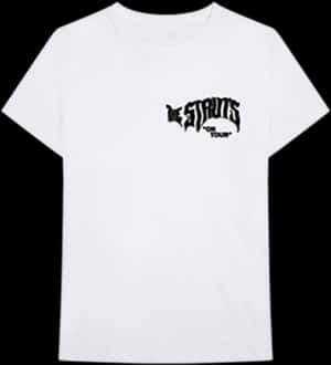 White T Shirtwith Black Graphic Print PNG with transparent background