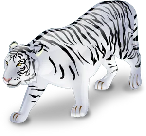 White Tiger Illustration PNG Image