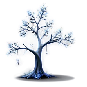 White Tree At Night Scene Png Xmu PNG Image