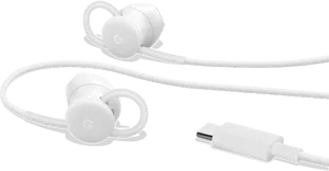 White U S B C Earphones PNG Image