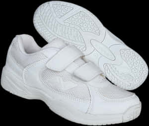 White Velcro Athletic Shoes PNG image with transparent background
