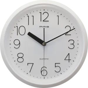 White Wall Clock Quartz PNG Image