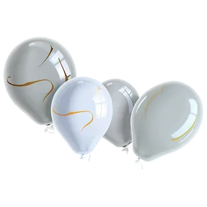 White Wedding Balloons Png 06122024 PNG Image