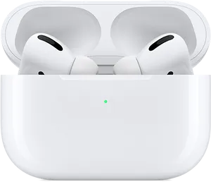 White Wireless Earbudsin Charging Case PNG Image