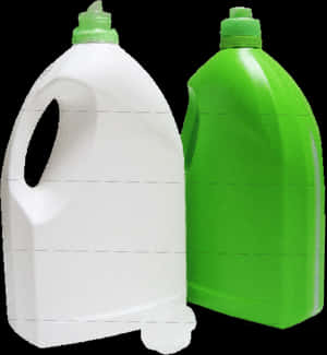 Whiteand Green Plastic Jugs PNG image with transparent background