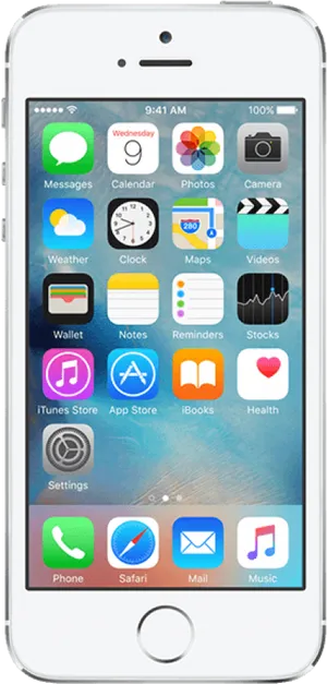 Whitei Phone Front View Display PNG Image