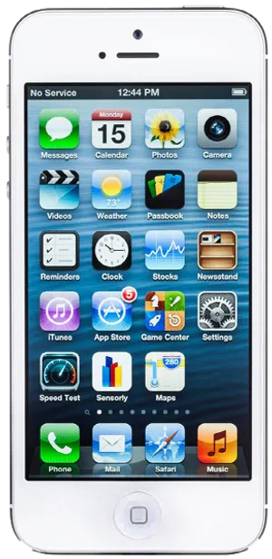 Whitei Phone Home Screen Icons PNG Image