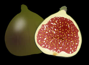 Wholeand Half Fig Illustration PNG