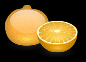Wholeand Half Orange Illustration PNG image with transparent background