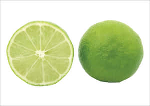 Wholeand Halved Lime PNG with transparent background